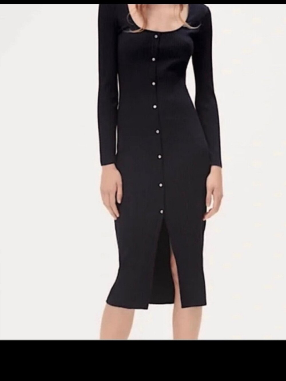 ZARA Womems Black Long-Sleeve Button-Front Long Sheer Cardigan/Dress NWT